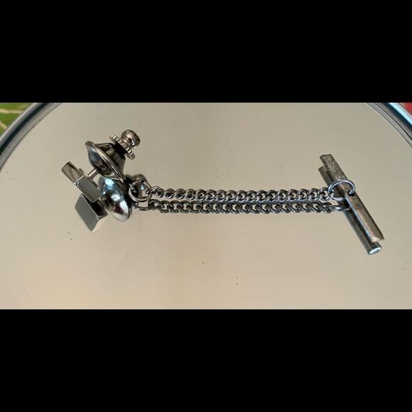 Vintage Dante silver square tie tack or tie pin - Picture 2 of 4